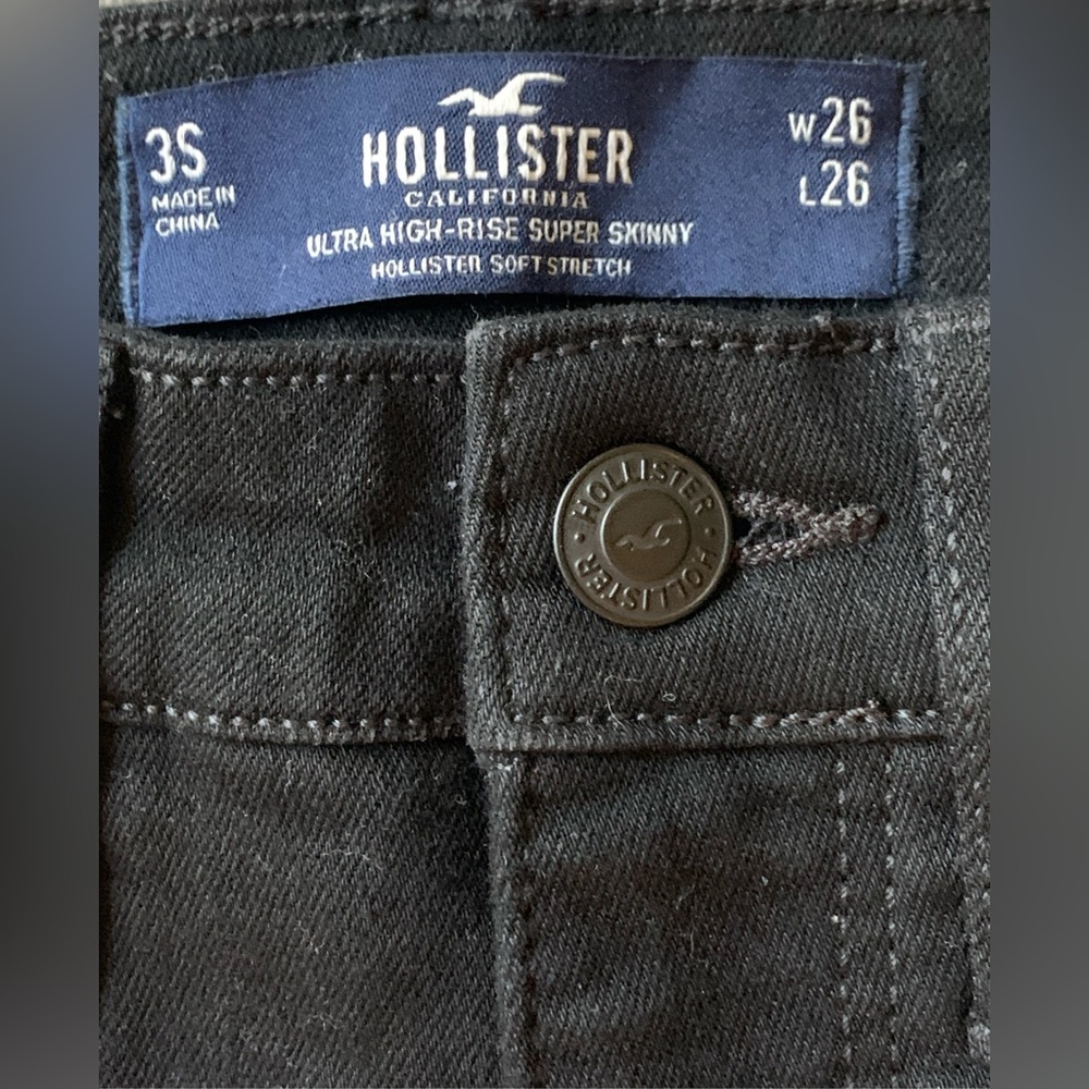 Hollister Women’s Ultra High Rise Super Skinny Jeans Size:3S - W26 L26 - Black - Picture 4 of 7